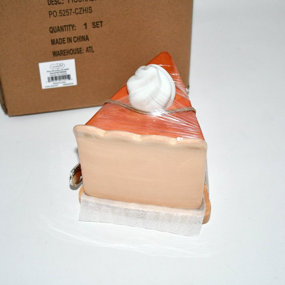 Mud Pie Harvest Collection Thanksgiving Pie Slice Butter Cloche Set #48700049 NI - Picture 3 of 5